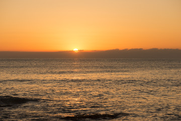 The coast of Oropesa del Mar at a sunrise