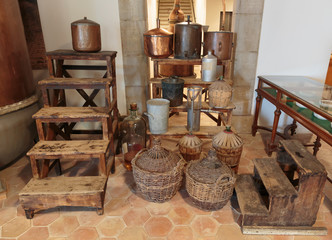 Ancient equipment for the production of perfume in Fragonard factory in Grasse, France