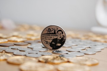 Metal bitcoin coin