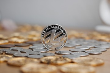 Fototapeta na wymiar Metal Litecoin coin