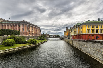 Fototapeta premium Swedish Parliament building in Stockholm, Sweden.