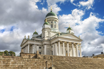 Fototapeta na wymiar Helsinki Cathedral also known as a St Nicholas Church.