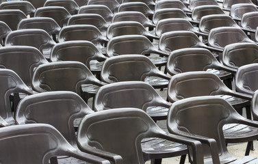 Naklejka premium Background of a set of plastic chairs 