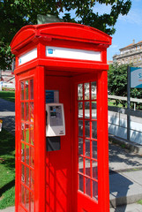 Telephone box in Porto, Portugal, Jardim do Infante Dom Henrique