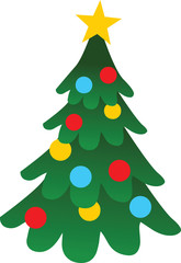 Christmas Tree Sticker Xmas Icon Symbol