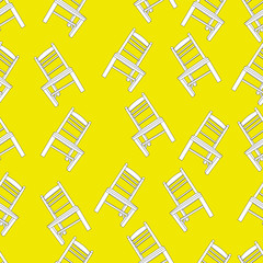 Seamless pattern with old wooden chairs