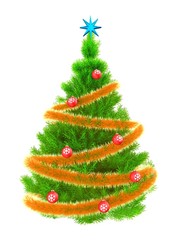 3d neon green Christmas tree