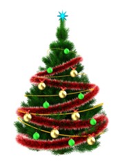 3d dark green Christmas tree