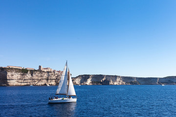 Fototapeta na wymiar Bonifacio strait, Mediterranean sea.