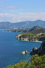 Fototapeta na wymiar Enfola coastline, Acquaviva and Sansone beaches. Elba island, Italy