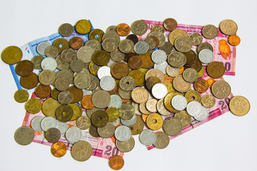 multi nation token coin banknote