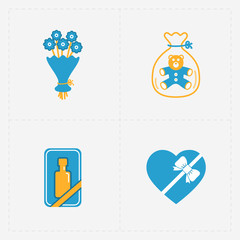 Gift modern colorful shop icons