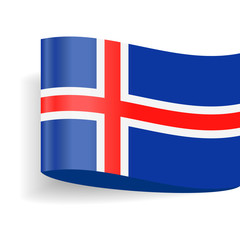 Obraz premium Iceland Flag Vector Label Tag Icon