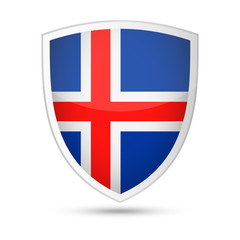 Obraz premium Iceland Flag Vector Shield Icon
