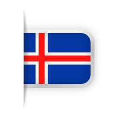 Obraz premium Iceland Flag Vector Bookmark Icon