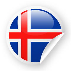 Iceland Flag Vector Round Corner Paper Icon