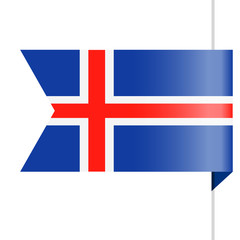Obraz premium Iceland Flag Vector Bookmark Icon