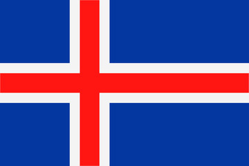 Obraz premium Iceland Flag Vector Flat Icon