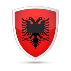 Albania Flag Vector Shield Icon