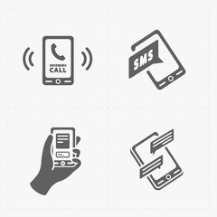Vector smart phone icons on White
