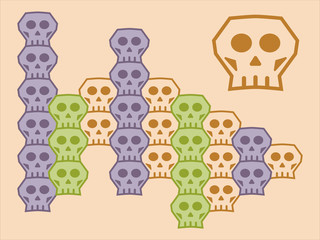 A Loopable Vector Skull Module Element For Tessellation Pattern 
