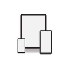 vector flat icon of mobile device set