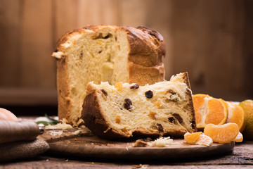 Italian Christmas cake. Panettone