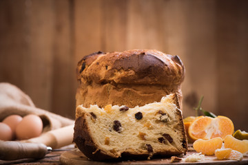 Italian Christmas cake. Panettone