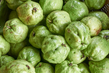 Fresh organic fruit, guavas, at the market.