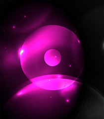Blurred glowing circles, digital abstract background