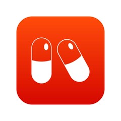 Pills icon digital red