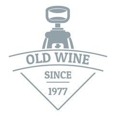 Restaurant wine logo, simple gray style