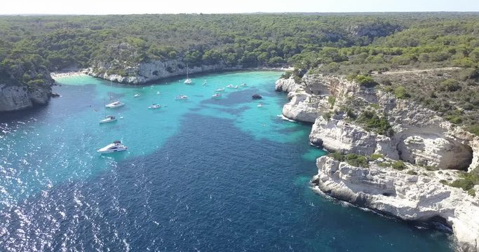 Amazing beach Aerial View in Menorca (Baleares)