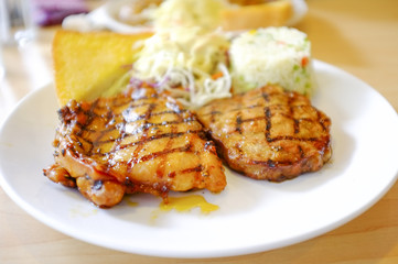Steak on the table.
