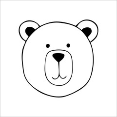 Vector bear. Hand drawn illustration