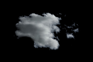 White cloud isolated on black background