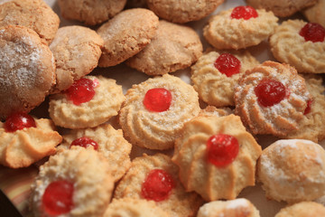 Close up of pastries with cherry blossom-2