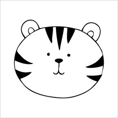 Vector tiger. Hand drawn illustration