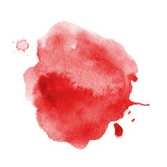 Blood splatter painted vector isolated on white for halloween design Red dripping blood drop watercolor
