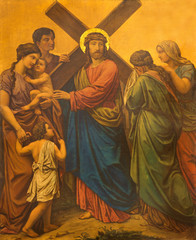 LONDON, GREAT BRITAIN - SEPTEMBER 17, 2017: The painting Jesus meets the women of Jerusalem as the...