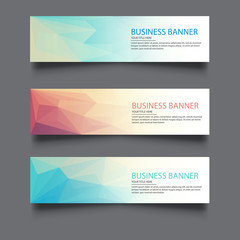 Fototapeta premium A set of vector banners with polygonal background
