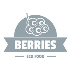 Eco berries logo, simple gray style
