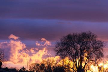 Fototapeta na wymiar flaming sunset