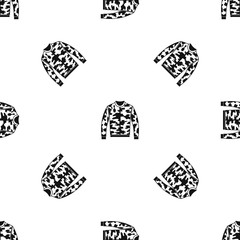 Camouflage jacket pattern seamless black