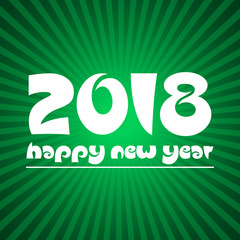 happy new year 2018 on green stripped background eps10