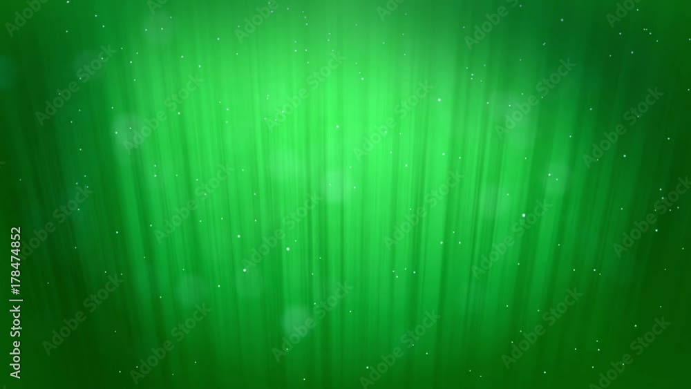 Poster glowing winter green background with snowfall and rays like the northern lights. use it as a winter 