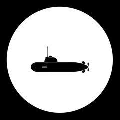 one military submarine simple black icon eps10