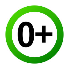 Obraz premium Allowing for all ages sign, any age accepted, vector illustration. Allowed for babies zero plus age old. No parental control. Circle green sign with 0. Allowed to anyone.