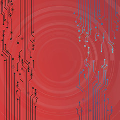 Vector circuit board illustration. Abstract technology