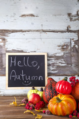 Hello Autumn sign on board